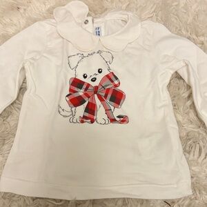 mayoral white Kids Shirt with Red Plaid Bow Design